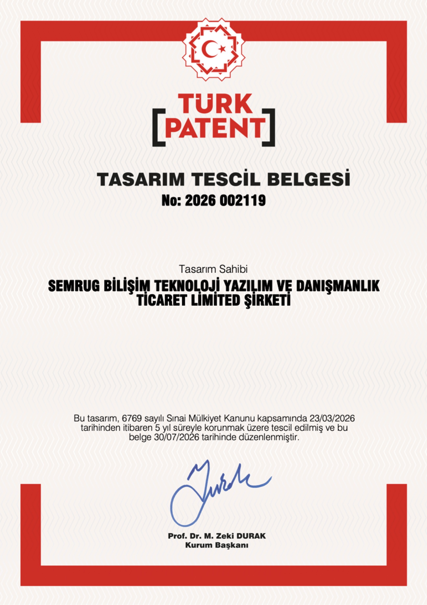 Design Registration Certificate - Certificate
